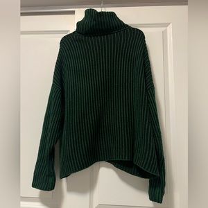 Zara Oversized Green Turtleneck Sweater